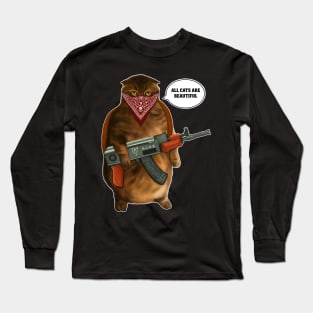 Cat with gun acab Long Sleeve T-Shirt